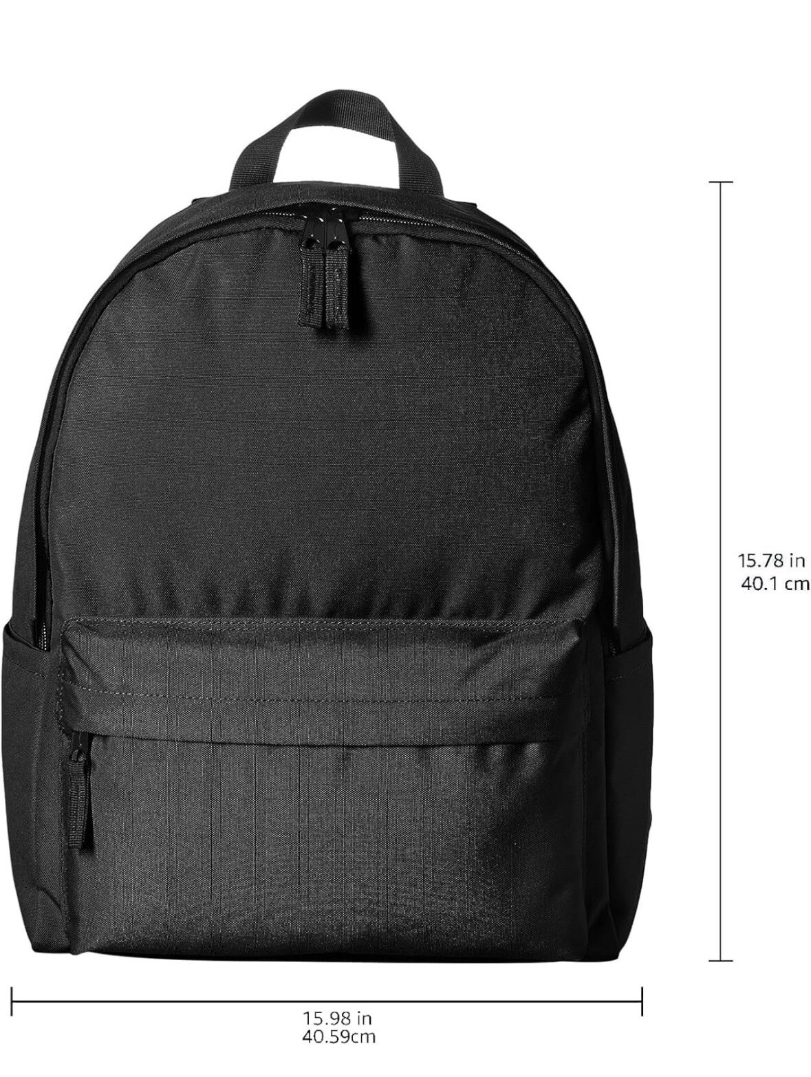 Amazon Basic Classic School Lightweight double-zipper closure Backpack, Black