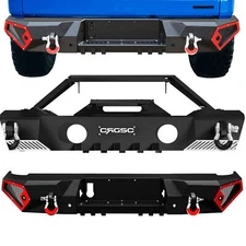 Front / Rear Bumper for 2020- 2024 2025 Jeep Gladiator JT w/ Winch Plate D-Rings