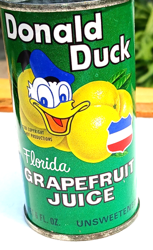 "DONALD DUCK-Florida Grapefruit Juice*By Citrus World" Bottom Opened Can-1963?