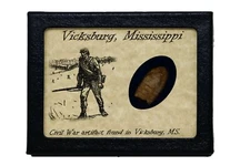 Shot Bullet Relic from Vicksburg, Mississippi with Display Case and COA