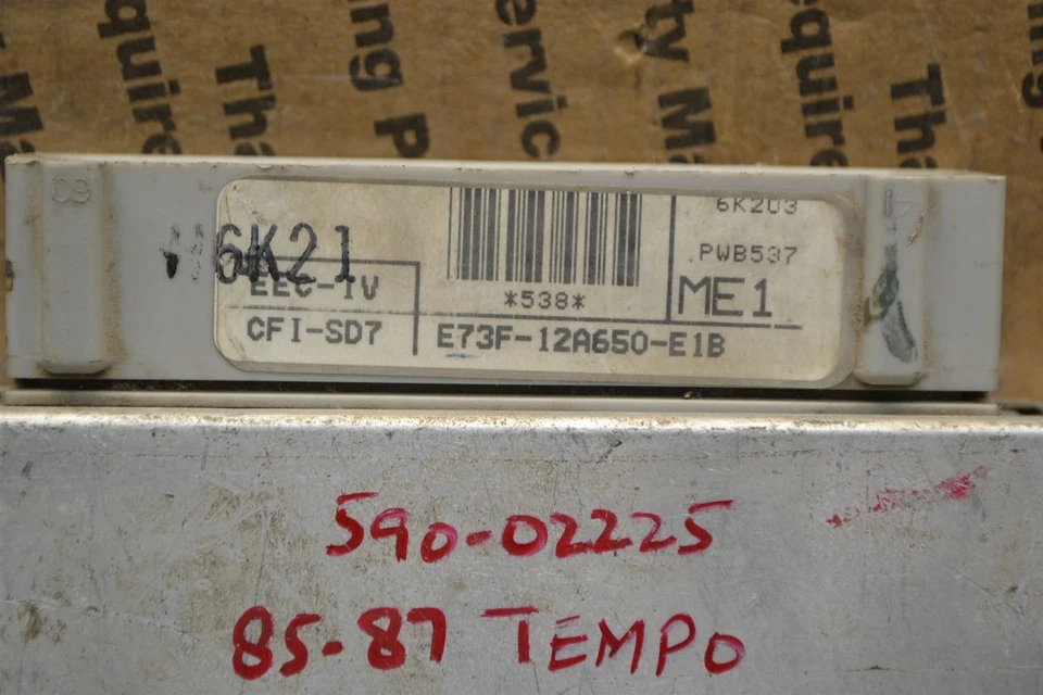Unidad de control del motor Ford Tempo 1985-1987 ECU E73F12A650E1B módulo 157-4G8 Foto 2 de 3
