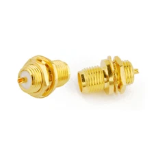 2 ,RF SMA Jack Female Bulkhead Mount with Solder Cup Terminal Coaxial Connector