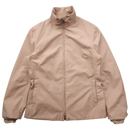 Giacca donna Prada Gore-Tex beige collo imbuto zip taglia UK 14 108107 vintage