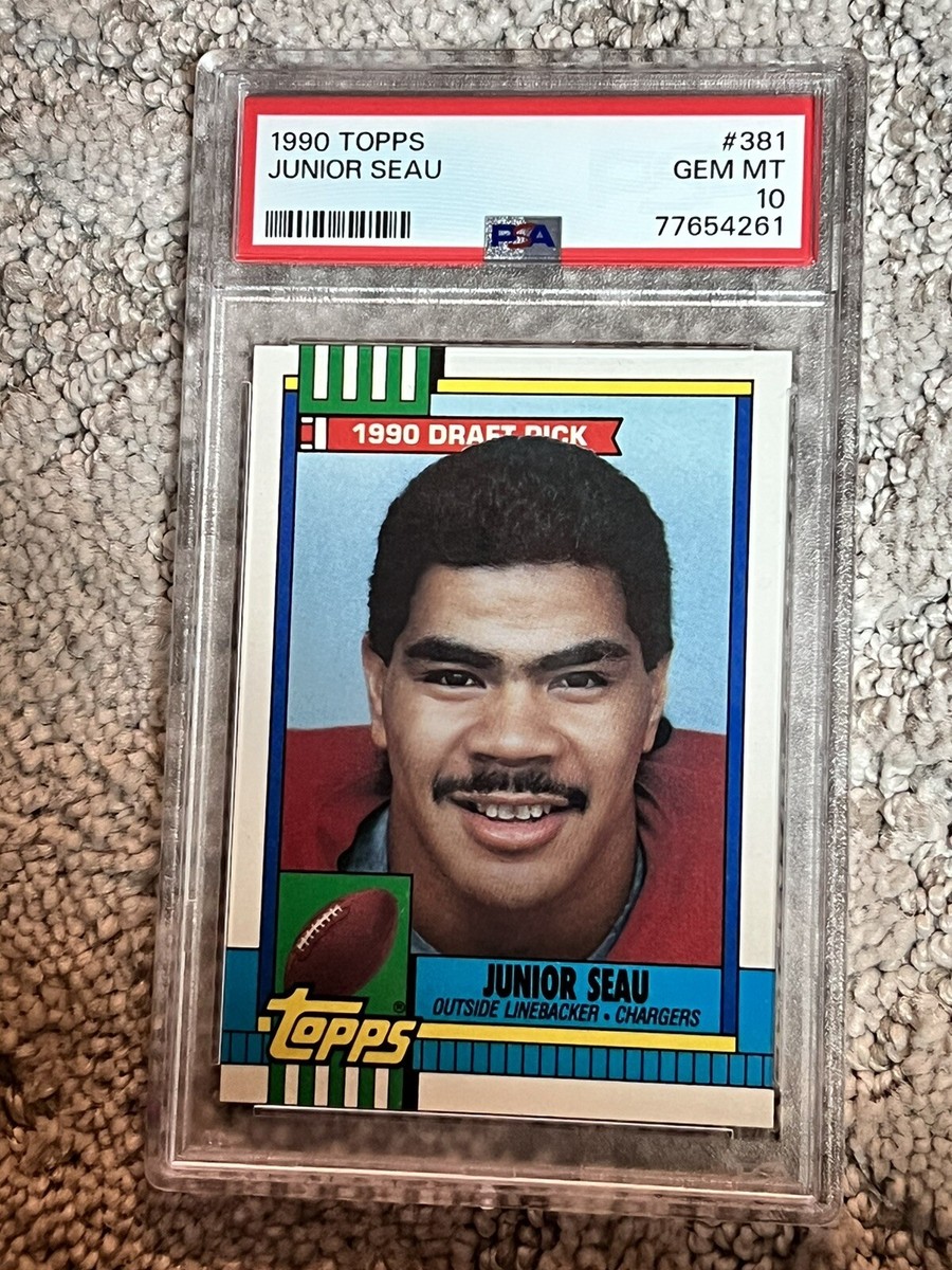 PSA 10 GEM MINT FOOTBALL CARD 1990 TOPPS JUNIOR SEAU HOF ROOKIE