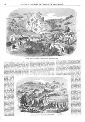 Copper Mines in Algeria - Near Tenes - Veins  - Ballou's Pictorial - 1855