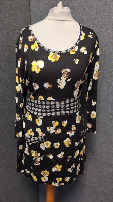 Joe Browns Tunika mit Gänseblümchenmuster und Gürtel UK 12 LN047 GG 02
