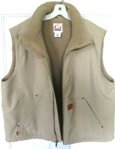 Sorel Duck Mens Sherpa Lined Vest Beige 