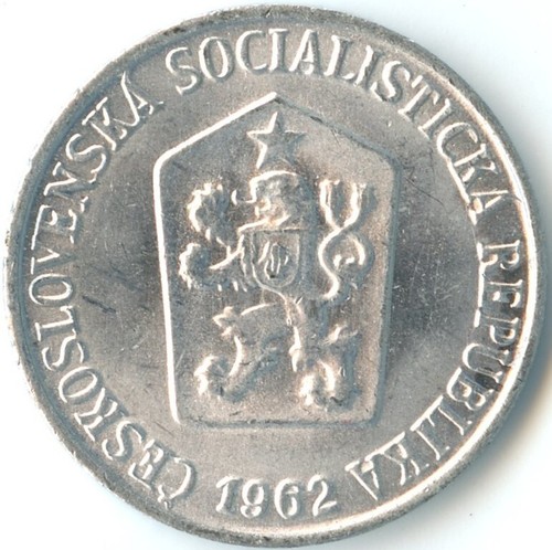 Czechoslovakia 1962 1 Haler KM#51 Al Socialist Republic Coat of Arms Lion Wreath - Picture 2 of 3