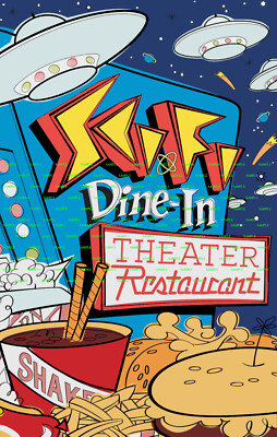 Disney Hollywood Studios 11 x 17 Sci-Fi Drive In 1991 Restaurant Poster Diner