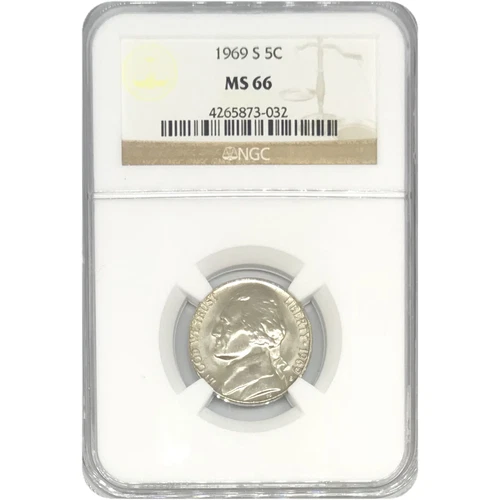 1969 S Jefferson Nickel NGC MS66 *Rev Tye's* #3032122
