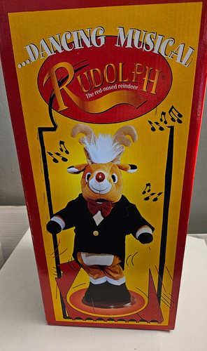 Dancing Musical Rudolph The Red Nosed Reindeer Works in original box - Picture 2 of 3