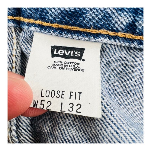 Levi Strauss & Co Blue 545 Ct 5 Pocket Cotton Jeans Loose Fit Made in USA 52X32 - Picture 4 of 4