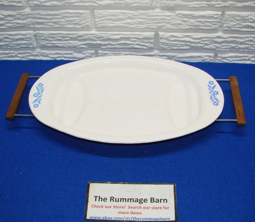 CORNING WARE P-19 Plat Motif Bleuet avec BERCEAU