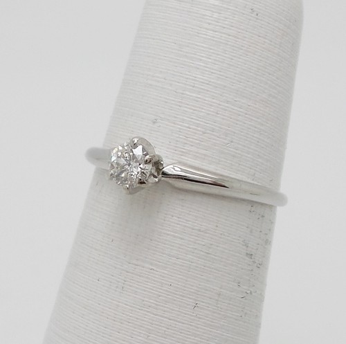 1/6CT Natural Diamond Solitaire Engagement Wedding Bridal Ring 14K White Gold - Picture 2 of 13