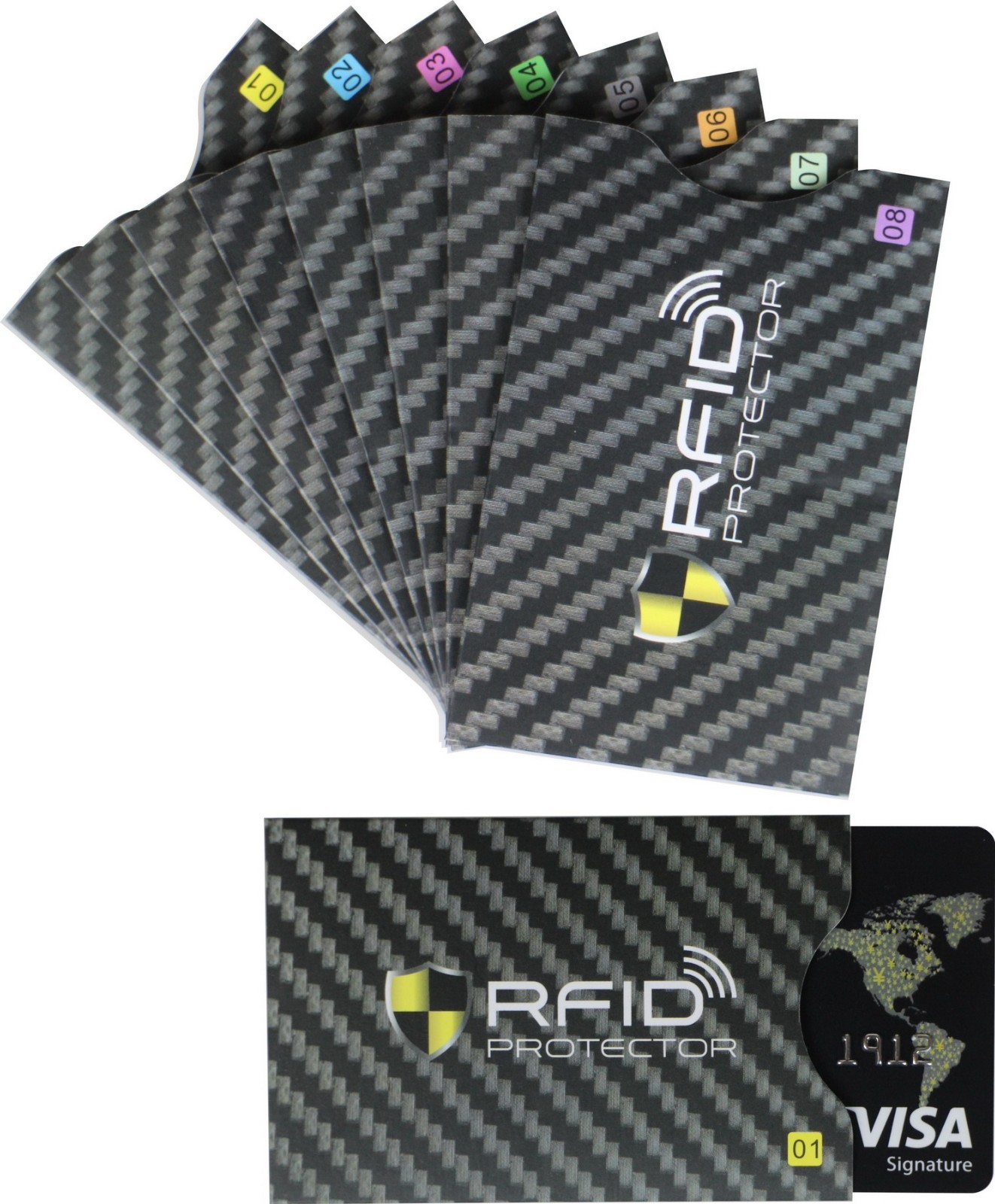 8 Credit Card Sleeves RFID Blocking Sleeve IdentityTheft Protection Card Holders