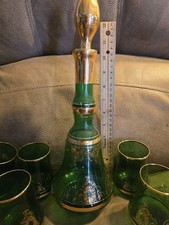 Green Decanter Set With 7 Glasses