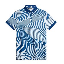 J. LINDEBERG TOUR TECH POLO MEN'S SMALL GOLF DAZZLE WAVE ESTATE BLUE NEW NWT