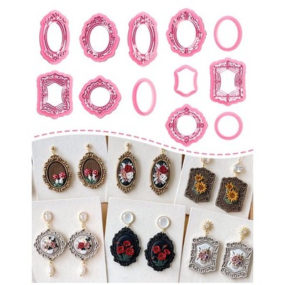 Vintage Frame Polymer Clay Cutters, Clay Earring Cutters Boho, 12 Shapes Poly...