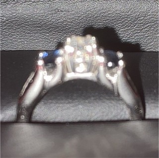 White Gold Diamond .43 Diamond center stone Sapphire Engagement Ring