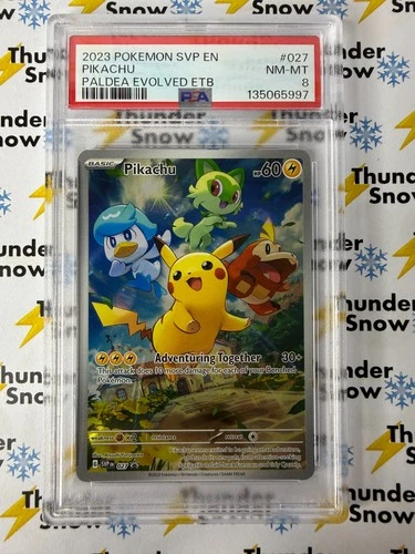 Pikachu #027 Paldea Evolved ETB 2023 Pokemon PSA 8