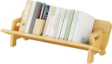 Retro Wood Desktop Bookshelf Organizer Stable Tabletop Storage Rack for Books