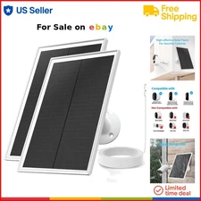 Solar Panel Charger for Security Cameras 2 Pack 6W Weatherproof Easy Install