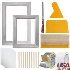 110 Mesh Silk Screen Printing Frame Kit Aluminum Alloy DIY Printing Supplies New