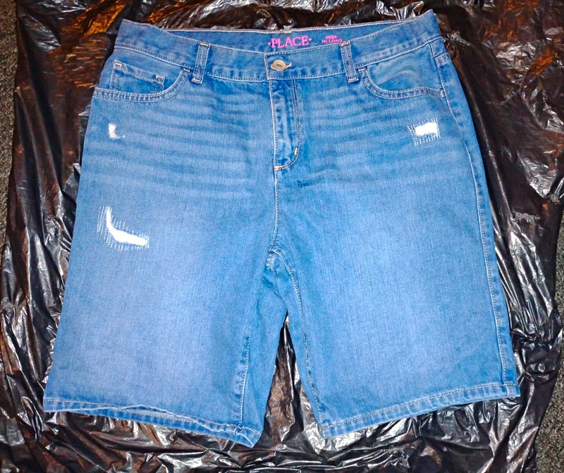 The Children's Place Girls Blue Denim Bermuda Shorts Size 16 Regular Medium Wash