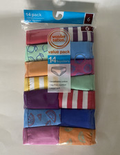 Wonder Nation Girls Hipster Underwear 14 Pack Size 6 Cotton Fruit Striped