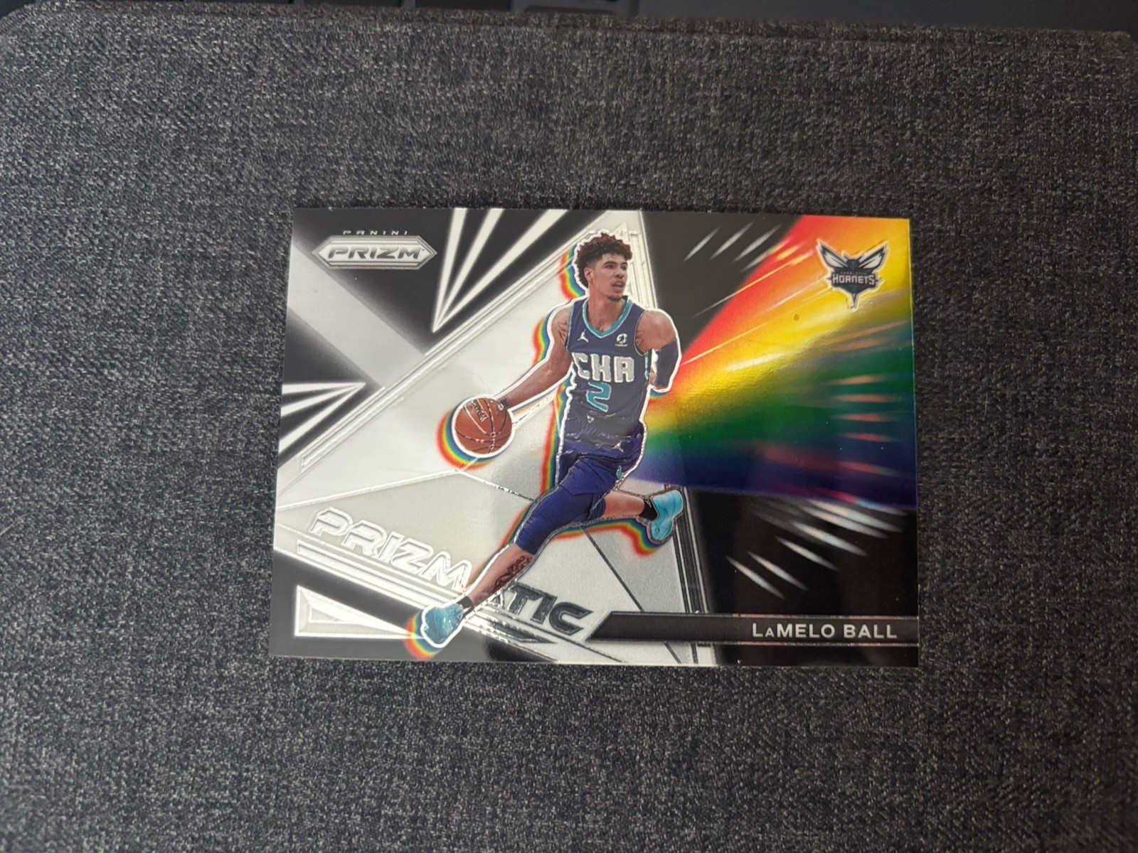 LaMelo Ball SILVER PRIZM PRIZMATIC CARD JERSEY #1 HORNETS 2021 Panini Prizm Card