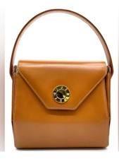 GIVENCHY Hand Bag Leather Camel Leather Gold ...