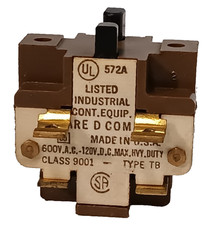 Square D 9001-TB contact block, 600VAC, 120VDC, Heavy Duty, Made in USA