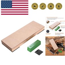 204N Leather Strop Genuine Cowhide 8" x 3" Kit with 2 Oz. Polishing Compound ...
