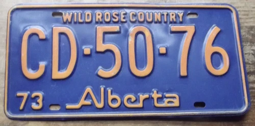 1973 ALBERTA LICENSE PLATE CD-50-76