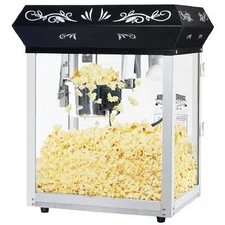 Great Northern Popcorn Black Foundation Popcorn Popper Machine, 6 Ounce