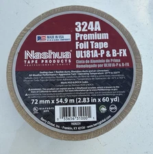 Nashua Adhesives Aluminum Foil Tape 324A Cold Weather Extra Wide 2.83 in X 60 yd