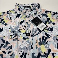 Bad Birdie Mens Small Multicolor Savannah Swing Short Sleeve Golf Polo Shirt NWT