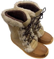 Vintage Sorel Nanook Kaufman Canada Boots 9D Wool Lined Leather EUC