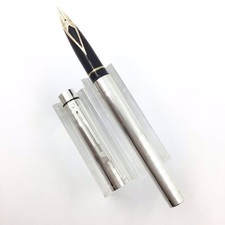 Sheaffer Targa Sterling Silver Fountain Pen, Medium 14k Gold Nib, VGC