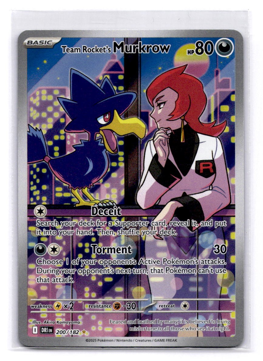 Team Rocket's Murkrow - Illustration Rare SV10: Destined Rivals 200/182 LP-NM