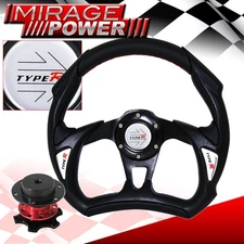 320mm Steering Wheel Pvc Leather Black Typer Red Competition Quick Release