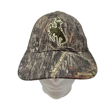 Wyoming Cowboys Mossy Oak Camo Hat Mesh Olive Green Adjustable Captivating HG