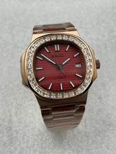 Seikmod NAUTIKO | Burgundy (Diamond Bezel, Rose Gold Tone) - Automatic - 41mm