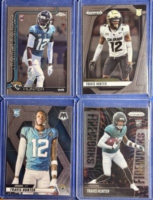 Travis Hunter 4 RC LOT! 2025 Panini Prizm/Mosaic & Topps Chrome