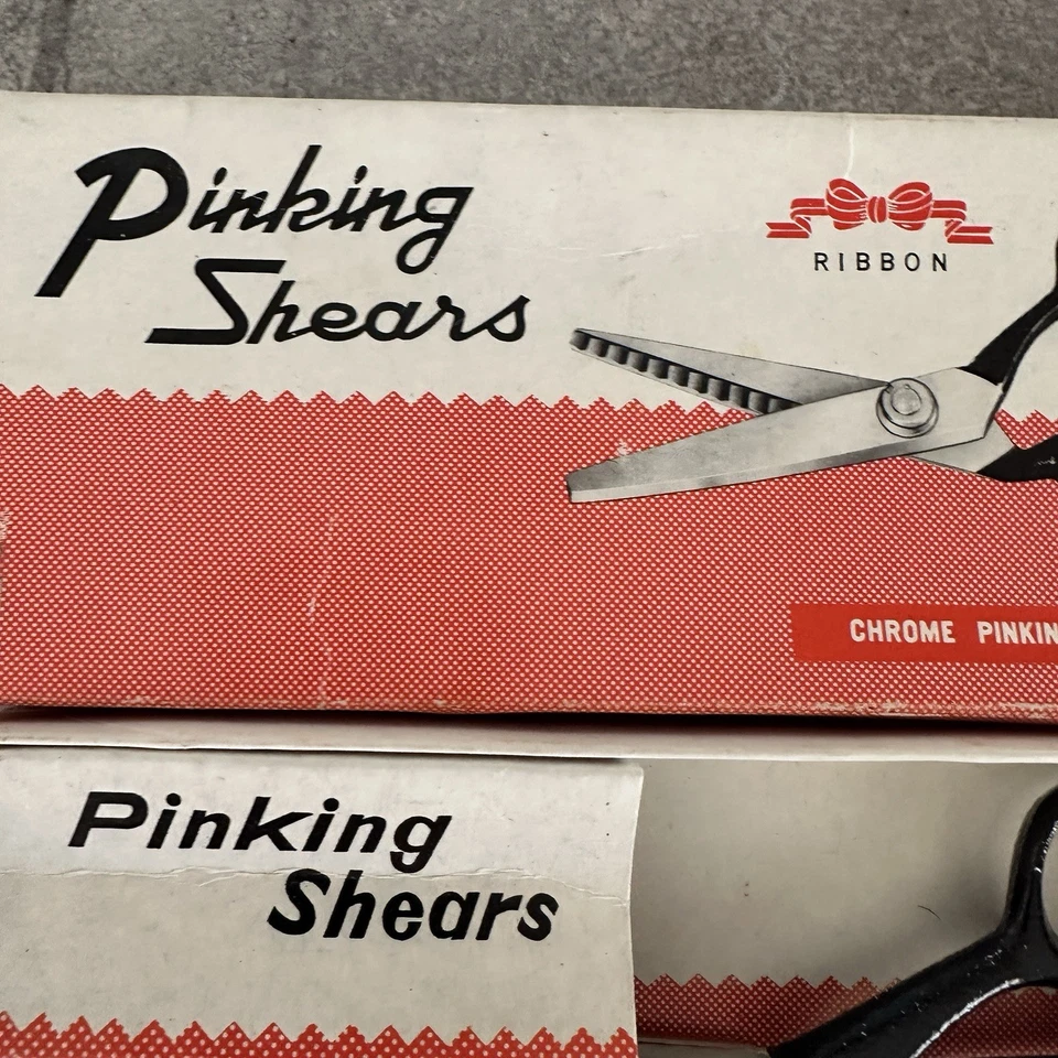 Vintage Ribbon Chrome Pinking Shears 8 In Stationary Dressmaker Zig Japan - Image 2 of 4