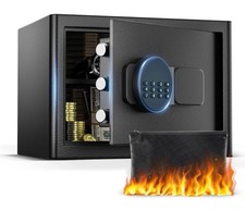 Safe Box Security Lock Box Key/Code Home Office Lockbox Fireproof Bag 35L Black 