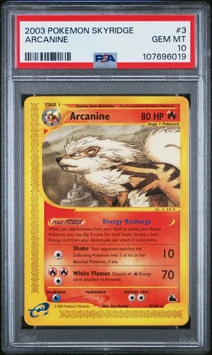 2003 POKEMON SKYRIDGE #3 ARCANINE PSA 10