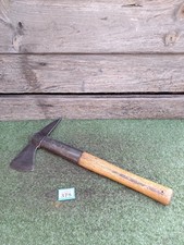 Vintage Fireman&rsquo;s Axe Strapped Wooden Handle Dated 1912 Old Tool (#378)