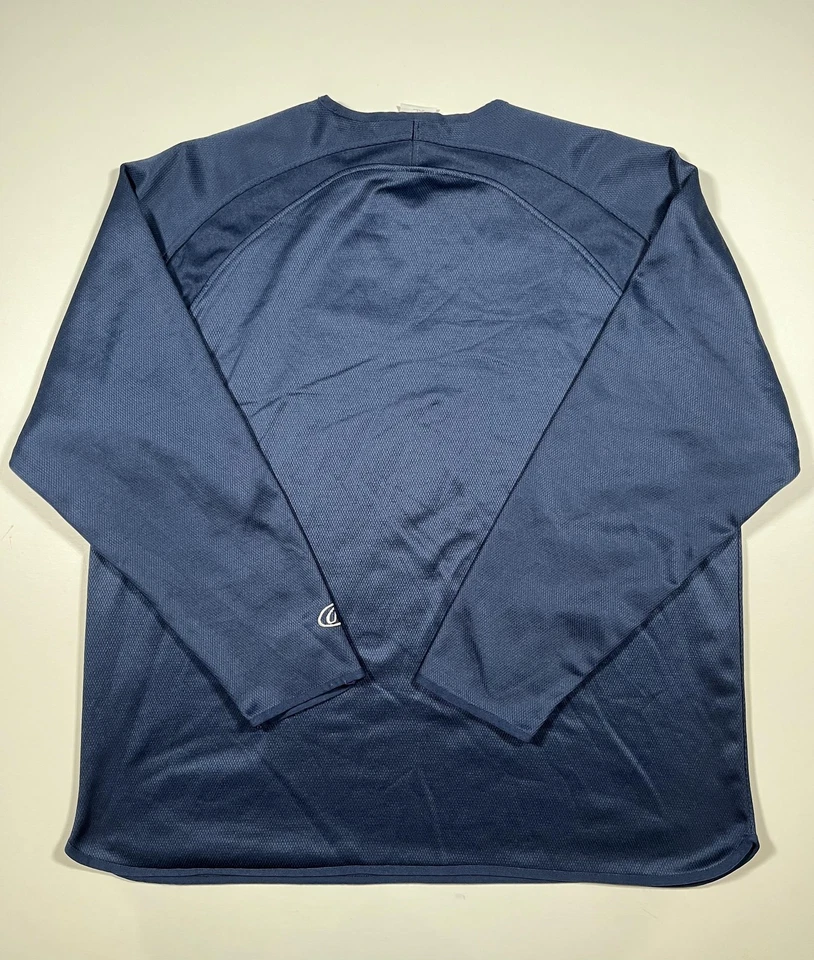 Camisa Rawlings Para Hombres XL Azul Marino Manga Larga Raglán Béisbol Logo E Rendimiento Foto 2 de 4