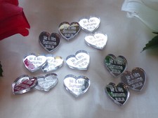 Personalised Heart Wedding Favours x 50 Decorations Mr & Mrs Mirror Baby Shower